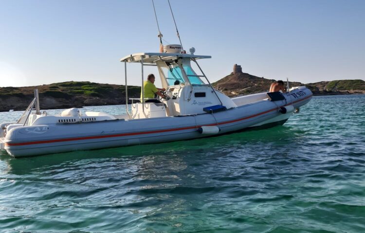 Nautica Cab Dorado 10 workboat operating along the West Coast of Sardinia